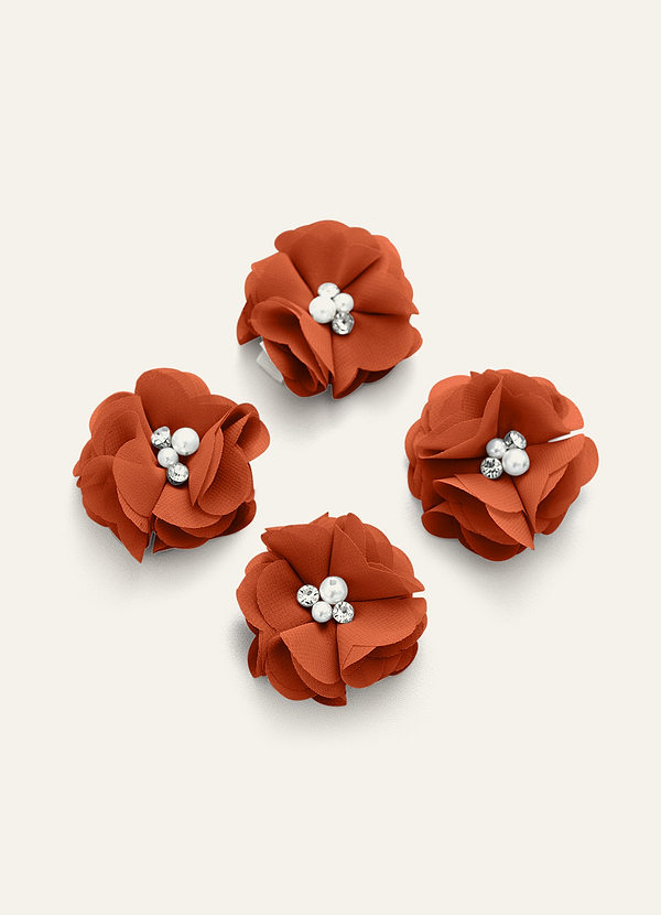 front Four-Piece Matching Color Chiffon Hair Clip Set