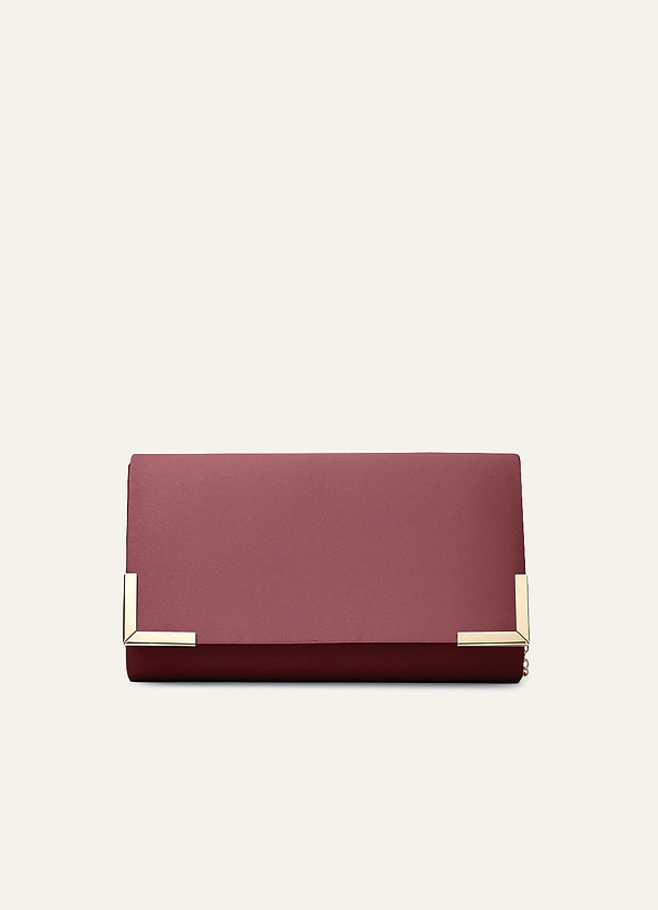 front Farblich passende Clutch aus mattem Satin im Envelope-Stil