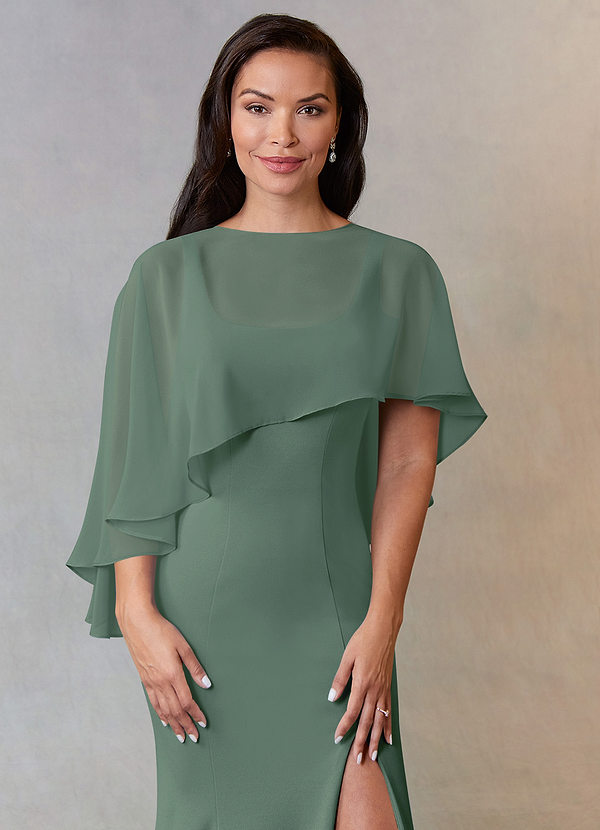 front Azazie Wren Chiffon Wrap