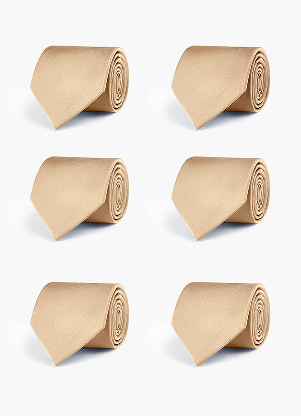 front Stretch Satin Matching Groomsmen Tie Set – 6 Pieces