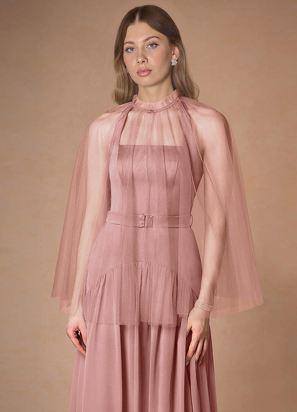front Azazie Matching Color Tulle Cape