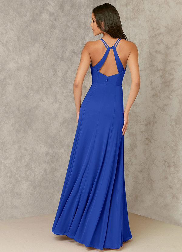 Azazie x Kendall + Kylie Bridesmaid Dresses Spaghetti Strap Halter Mesh Mermaid Dress image2