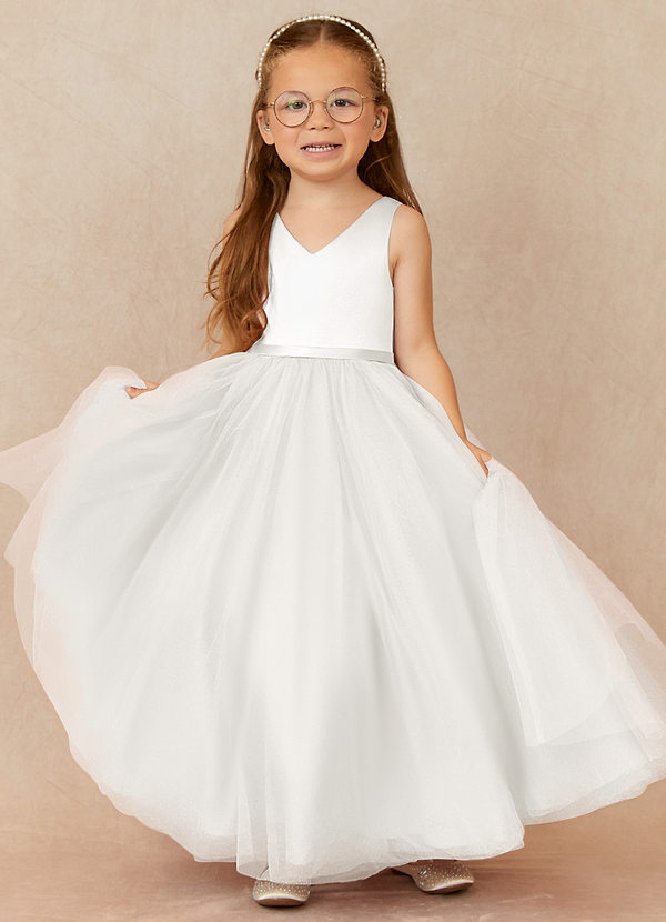 front Azazie Marybell Flower Girl Dress