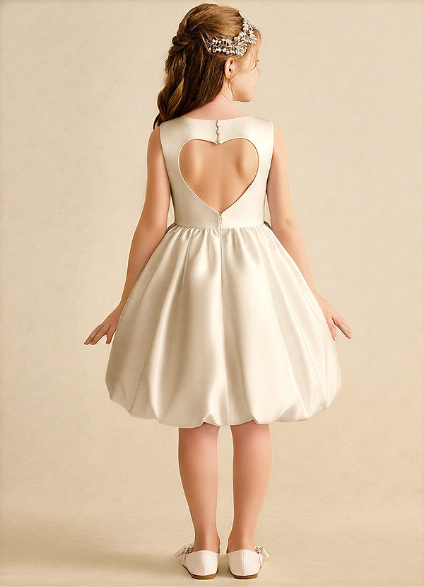 Azazie Nirvana Vestidos de Niña de Flores Vestido de Champán de Satin Mate de Princesa con Volante image1