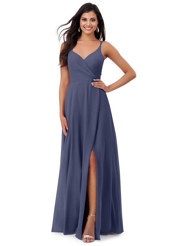 Azazie Lennon Bridesmaid Dresses Stormy A-Line Lace Chiffon Dress image1