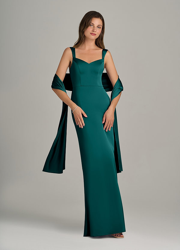 front Azazie Matching Color Stretch Satin Shawl