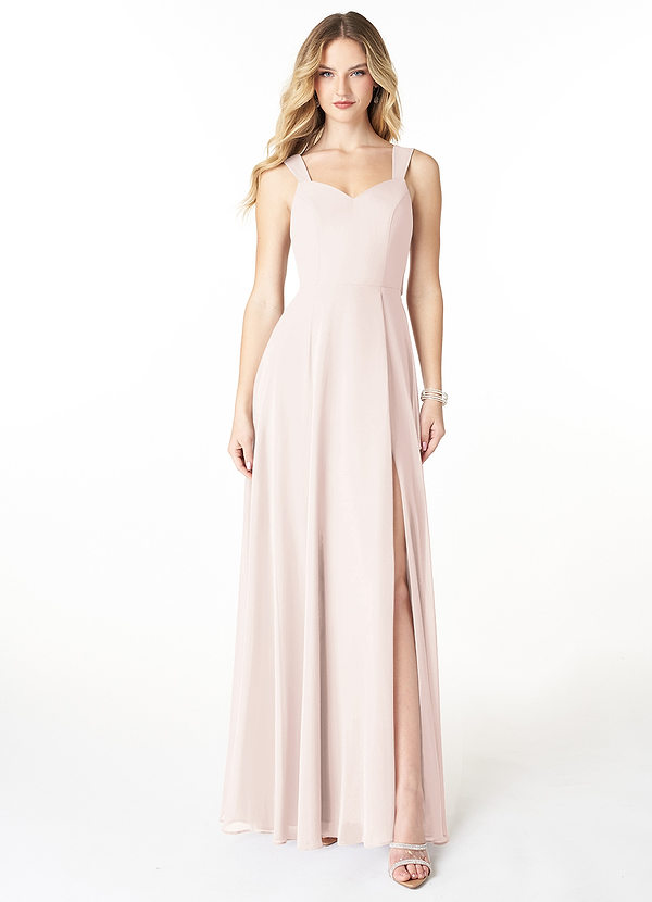 Azazie Julie Bridesmaid Dresses Rose Petal A-Line Sweetheart Neckline Chiffon Dress image1
