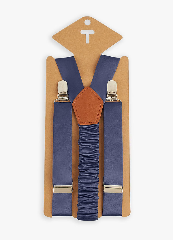 front Matchande färg Boy's Matte Satin Suspenders