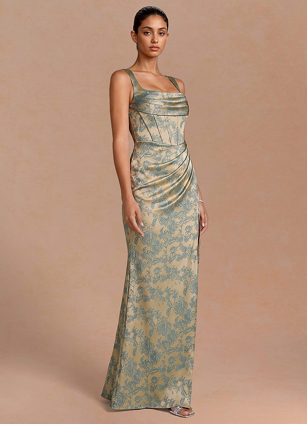 Amora Platinum Teal Maxi Dress image1