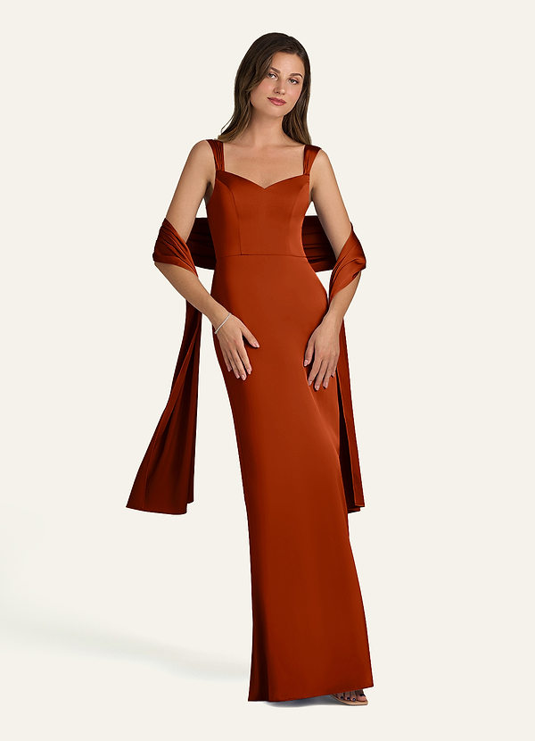 front Azazie Matching Color Stretch Satin Shawl