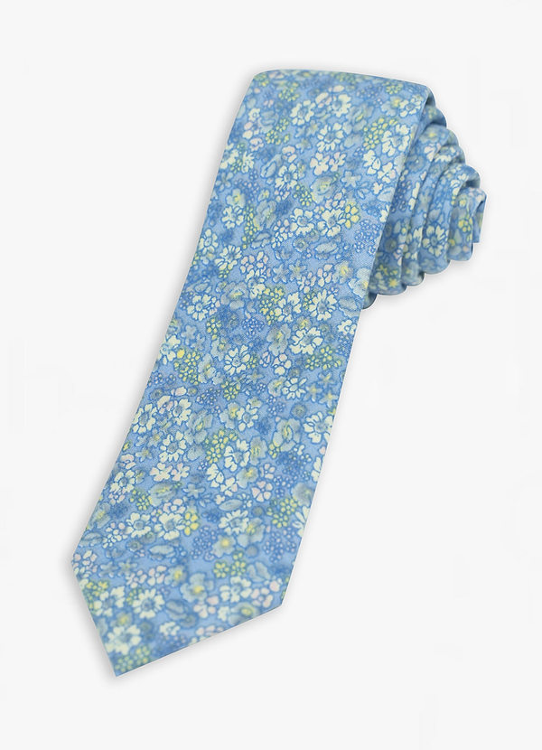 front Daisy Meadow Blue Skinny Tie