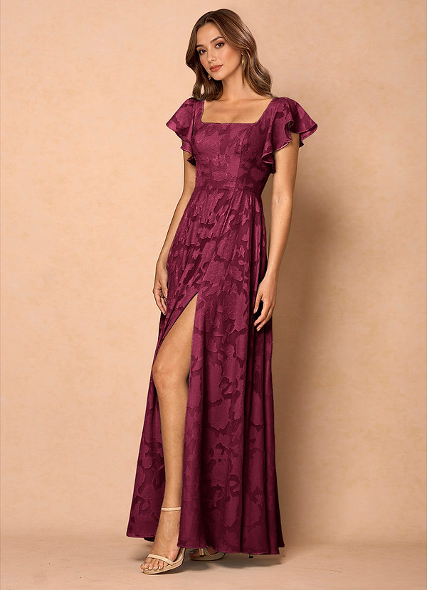 Anna Merlot Ruffled Maxi Dress image1
