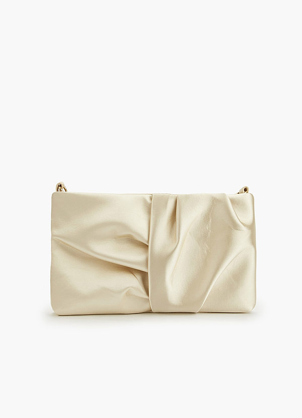 Bolso bandolera de satén plisado front