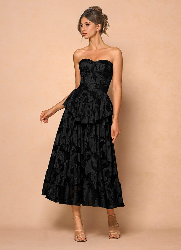 Emery Black Midi Dress image1