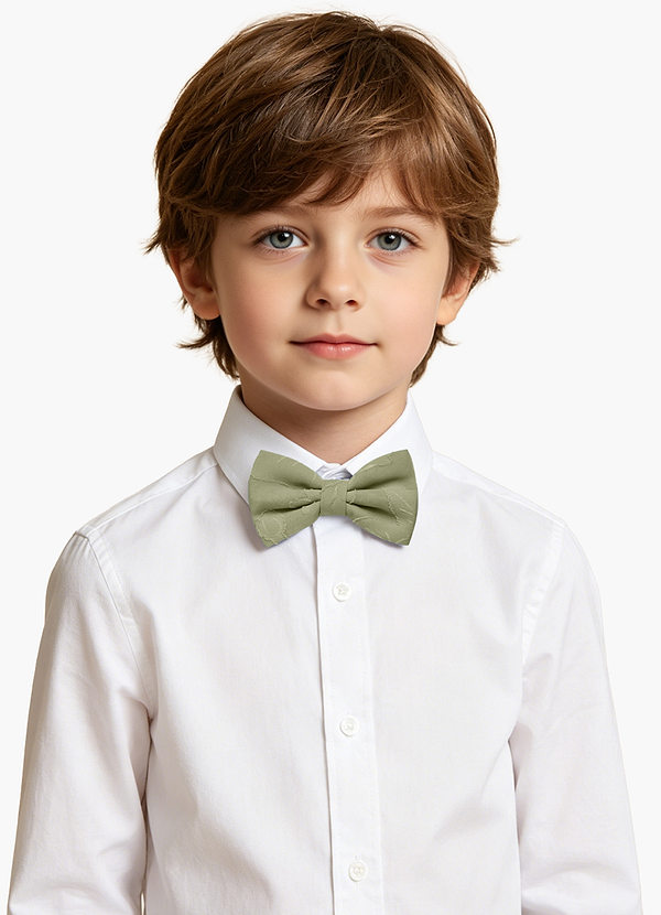 front Boy's Floral Burnout Adjustable Bow Tie