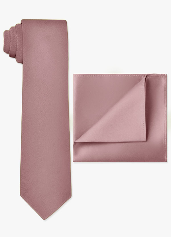 front Matte Satin Wide Tie and Pocket Square Set