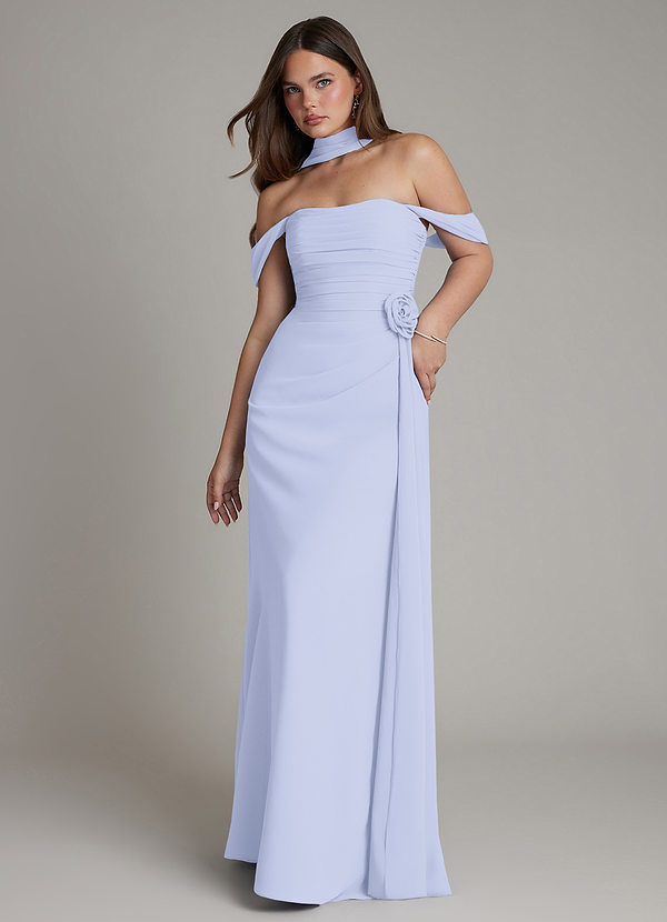 Azazie Ezria Bruidsmeisjesjurken Jurk van Chiffon met A-Lijn Off the Shoulder Lavendel image1