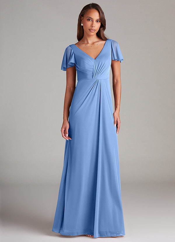 Soren A-Line Ruched Mesh Dress
