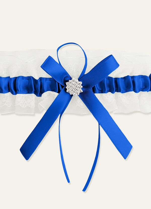 front Strumpfband für Hochzeiten aus blauer Spitze