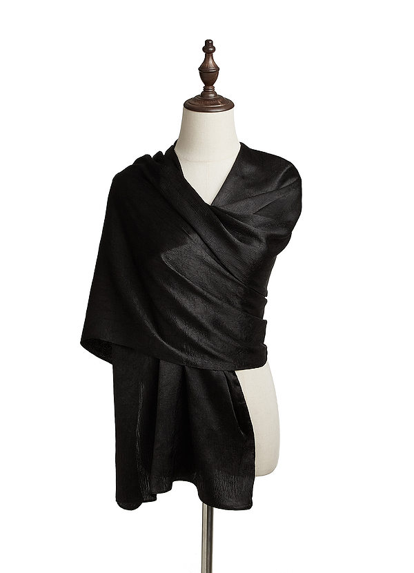 front Shiny Textured Shawl