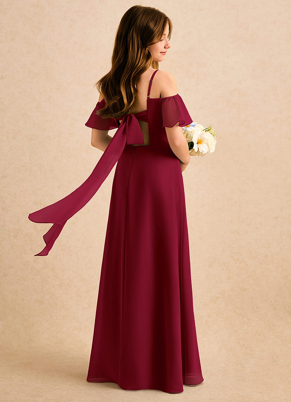 Azazie Robyn Girls Formal Sukienki dla dziewczynek sypiących kwiaty Linia A Dekolt w kształcie serca Szyfon Długość podłogi Sukienka image1