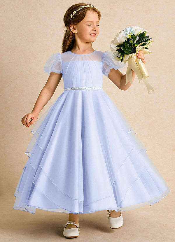 Azazie Duckie Abiti da Ragazza di Fiori Abito Principessa in Tulle Plissettato Lavanda image1