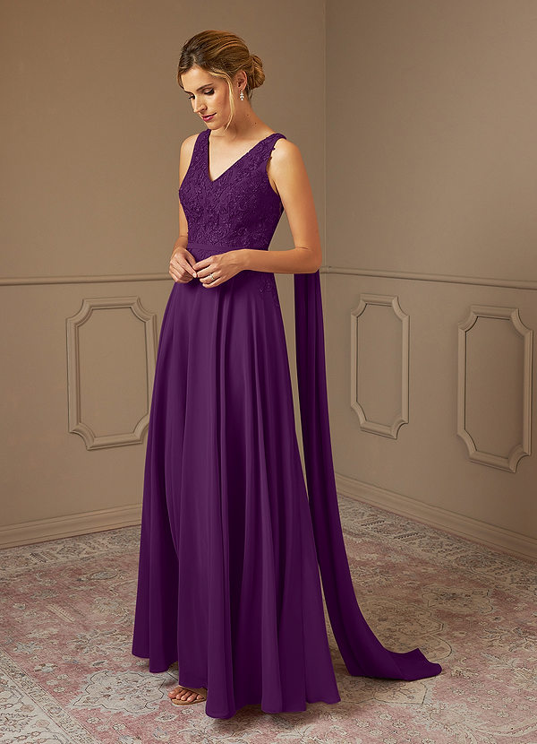 Azazie Joules Robe Mère de la Mariée & du Marié Robe Trapèze en Mousseline de soie Paillettes Grain De Raisin image1
