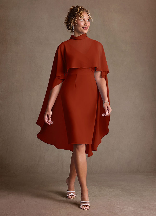 Azazie Irna Abiti da Mamma Sposa Abito Colonna in Chiffon Ruggine image1