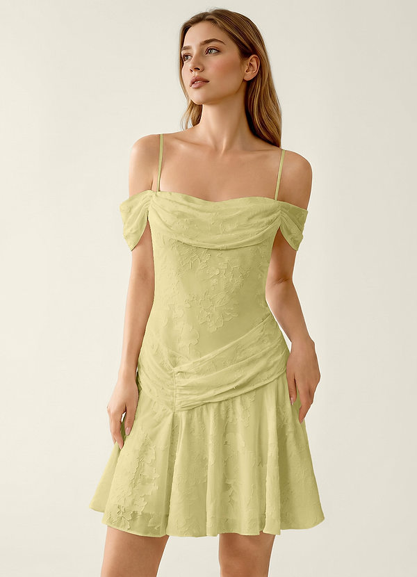 Delia Lemon Sorbet Lace Column Mini Dress image1