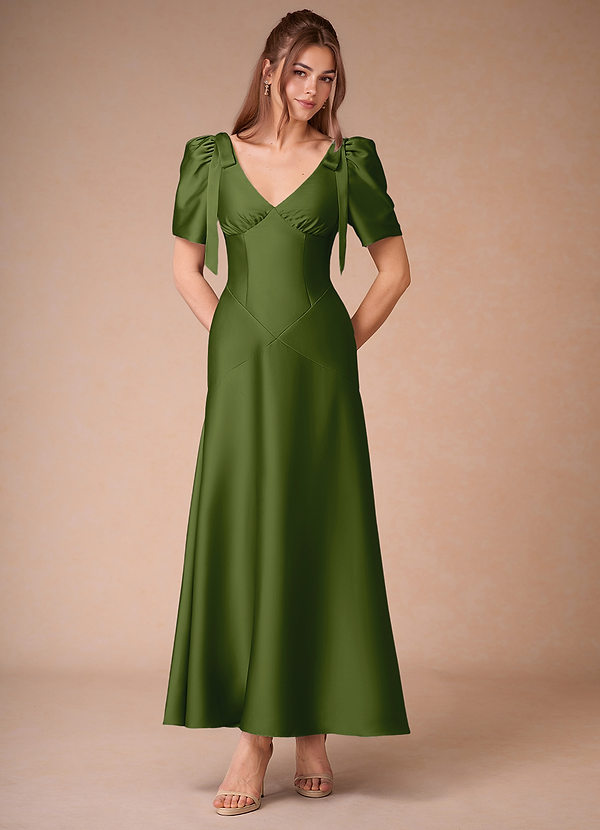 Rosaline Olive Green Maxi Dress image1
