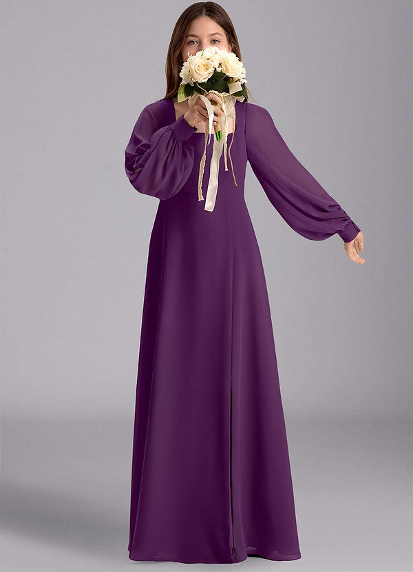 Azazie Bondi Junior Robe Trapèze en Mousseline de soie Blouson Grain De Raisin image1