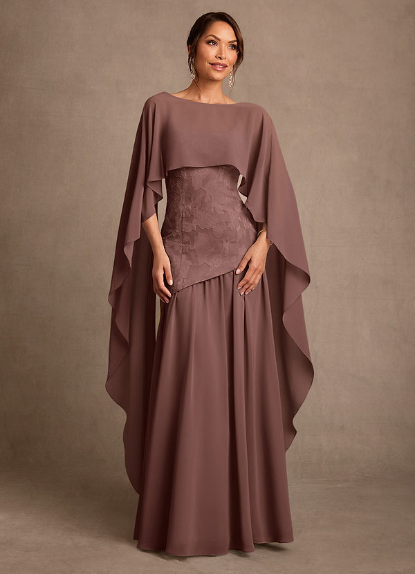 Azazie Flossie Suknie dla Matki Panny Młodej Linia A Pofałdowany Szyfon Długość podłogi Sukienka image1