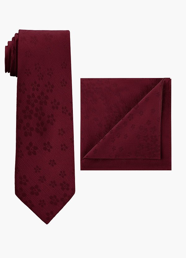 front Conjunto de corbata ancha y pañuelo de bolsillo en jacquard