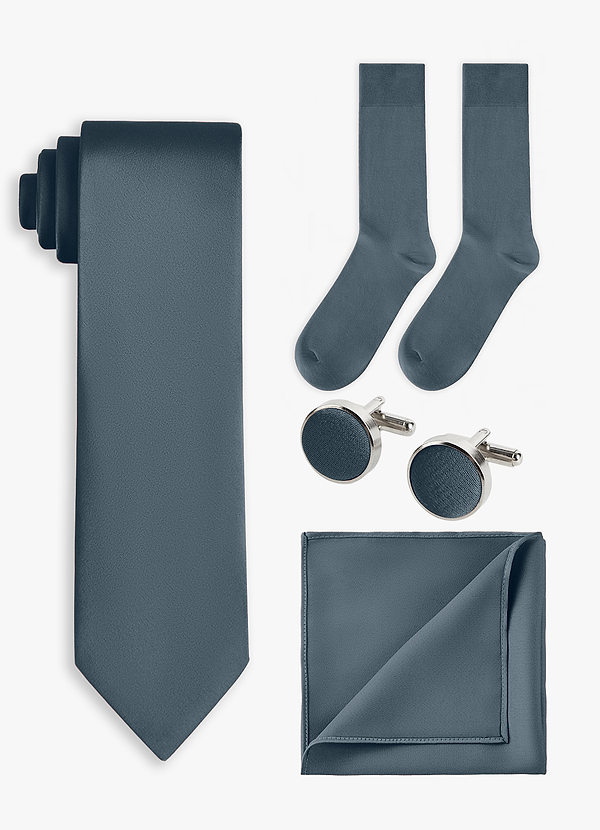 front Matching color 4-Piece Stretch Satin Wide Tie Set