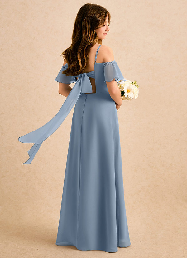 Azazie Robyn Girls Formal Sukienki dla dziewczynek sypiących kwiaty Linia A Dekolt w kształcie serca Szyfon Długość podłogi Sukienka image1