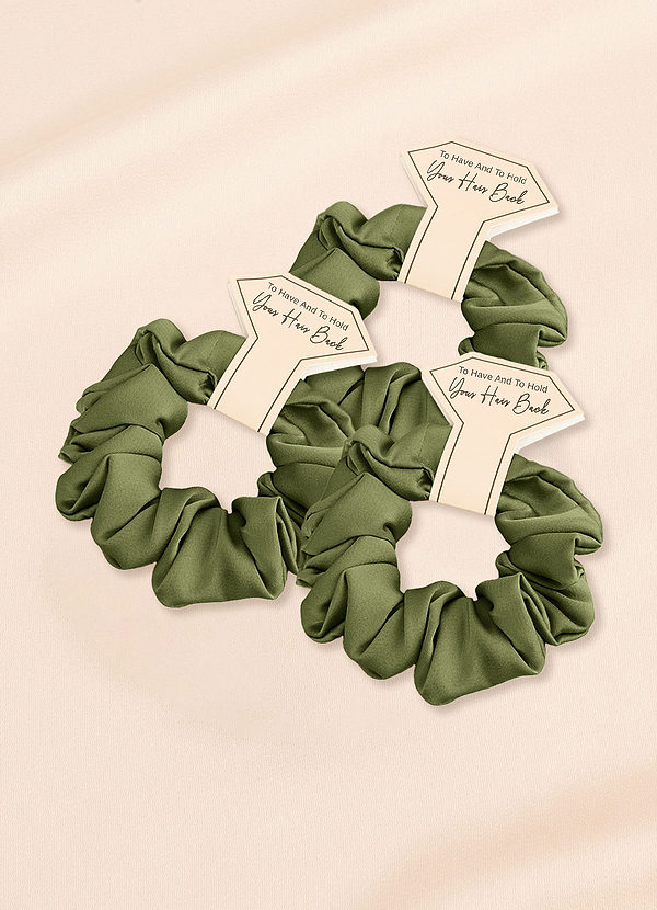 front Scrunchies De Cetim Elástico De Cor Correspondente Para Dama De Honra Tamanho Regular