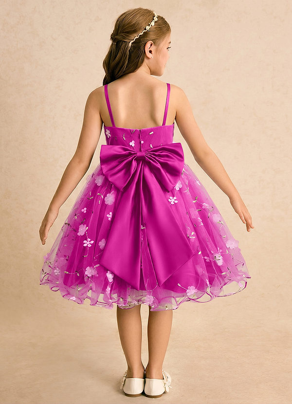 Junebug Flower Girl Dresses Fuchsia Ball-Gown Spaghetti Strap Tulle Dress image1