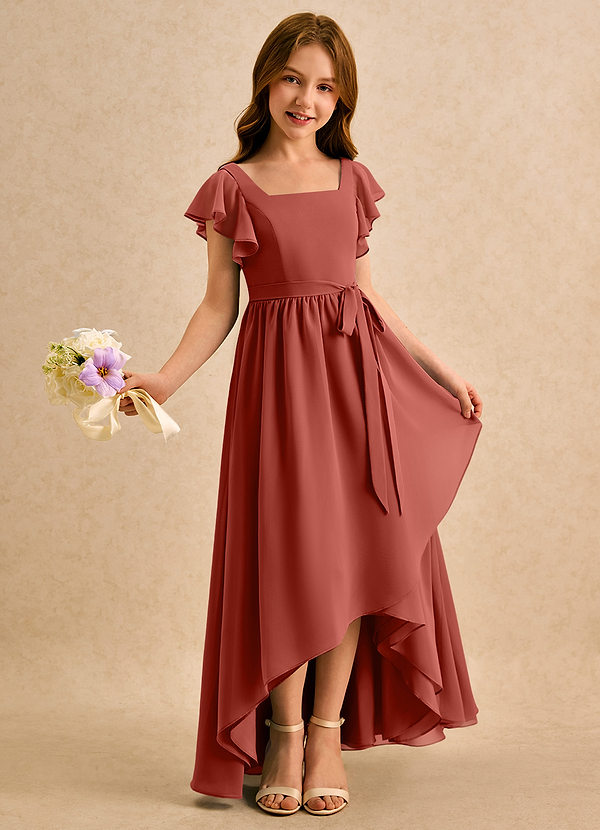 Azazie Milly Girls Formal Klänningar för brudeflicka Klä A-Line i Chiffong Plisserad image1