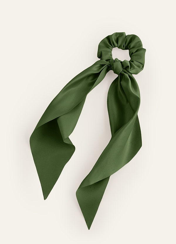 front Pañuelo para el pelo de satén mate de color a juego