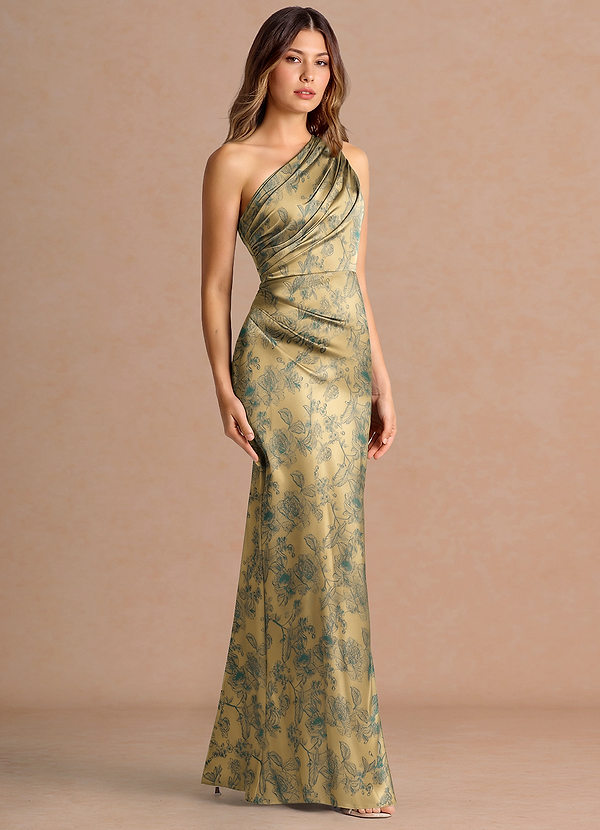 Akilah Green Brown Maxi Dress image1