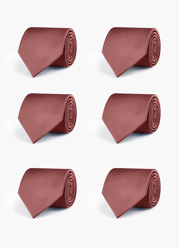 front Stretch Satin Matching Groomsmen Tie Set – 6 Pieces