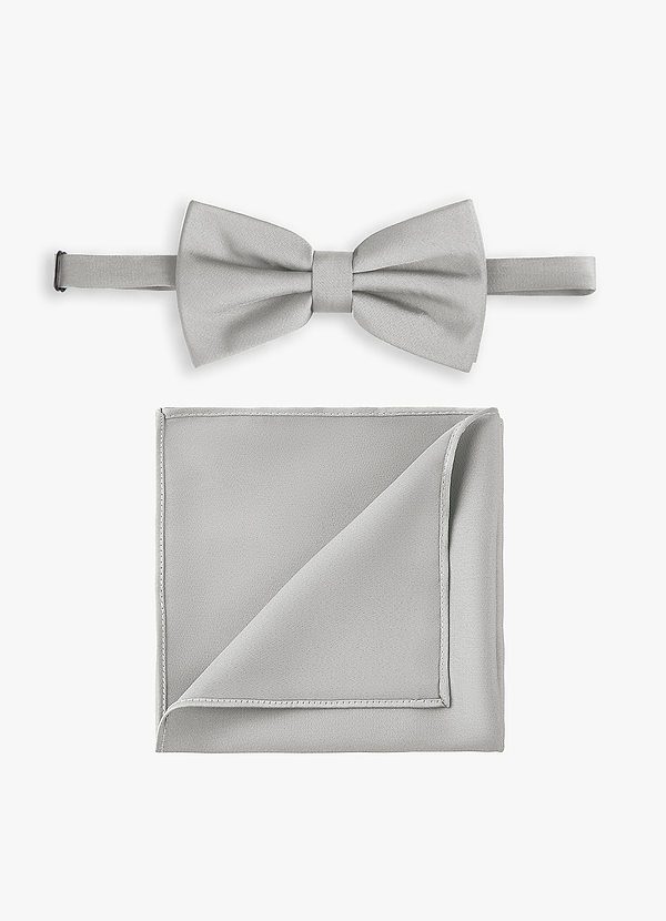 front Stretch Satin Bow Tie and Pocket Square Set