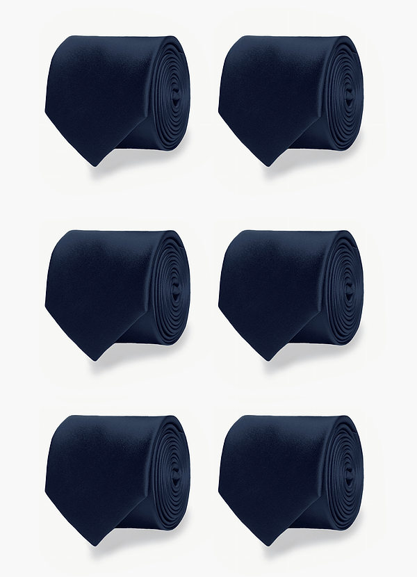 front Matte Satin Matching Groomsmen Tie Set – 6 Pieces
