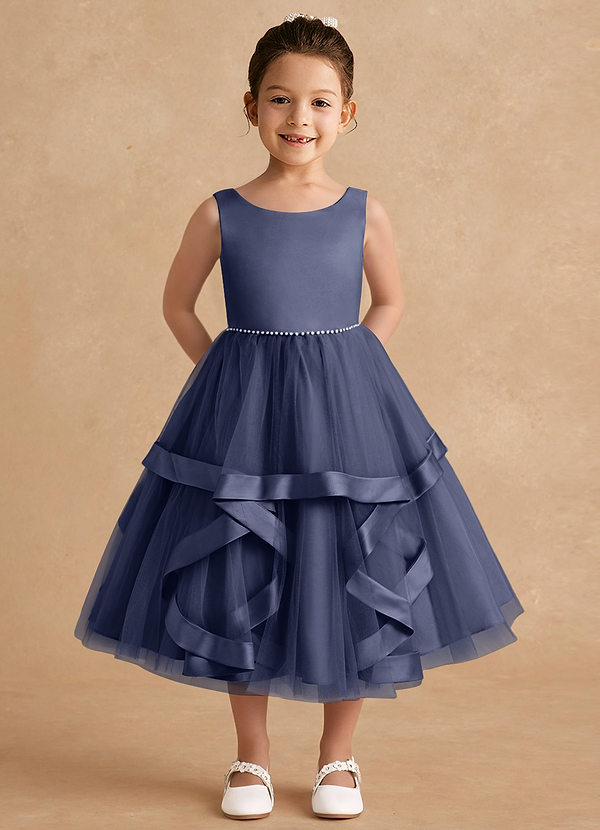 Azazie Posy Flower Girl Dresses Stormy A-Line Beaded Tulle Dress image1