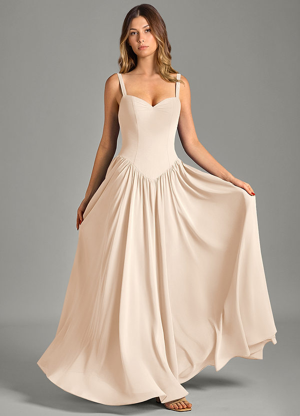 Azazie Evadina Suknie dla druhen Linia A Gorset Szyfon Do ziemi Sukienka image1