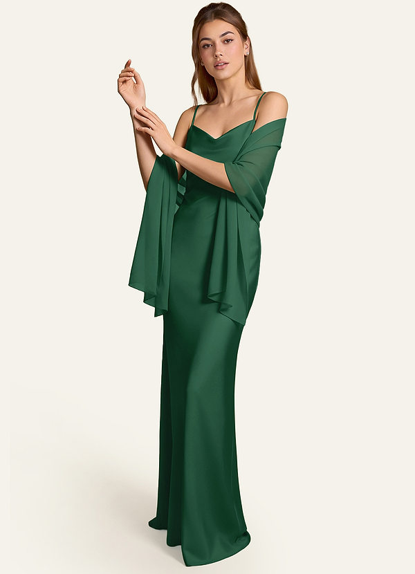 front Azazie Matching Color Aleena Chiffon Shawl