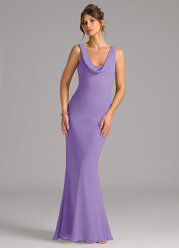 Azazie Rylina Bridesmaid Dresses Tahiti Mermaid Pleated Chiffon Dress image1