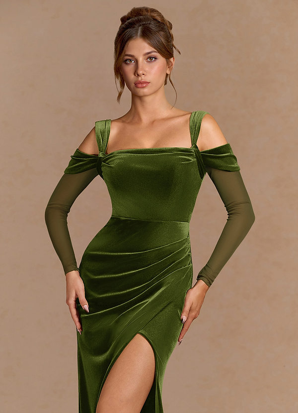 Maxi jurk Taliyah Olijf image1