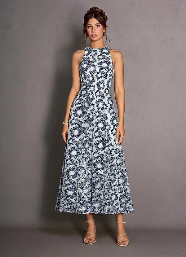 Selira Navy And White Maxi Dress image1