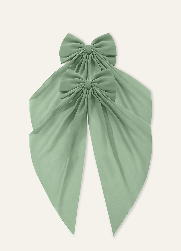 front Pinza para el cabello con lazo de gasa a juego (paquete de 2)